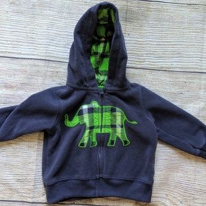 Carter's Winter Jacket 6mo Elephant Plaid Boy